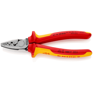 Knipex 9778180- Πένσα ακροδεκτών με μόνωση και 9 θέσεις πτυχώματος No180mm