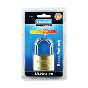Hugo Locks 60144 - Ultra Line από Ορείχαλκο Ενισχυμένο με 3 Κλειδία 40mm